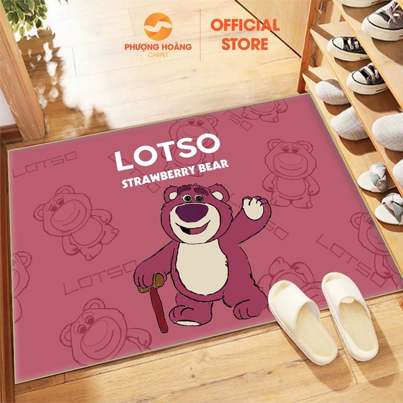 Thảm lau chân, thảm chùi chân bali Hình Thú đế cao su chống trơn trượt - 40cm x 60cm