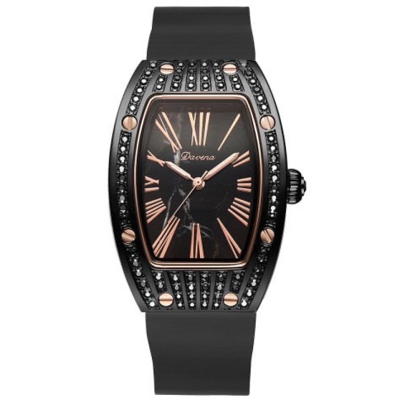 Đồng hồ nữ Davena D31562A IP Black Watch 36mm, Authentic, Full box, Luxury Diamond Watch