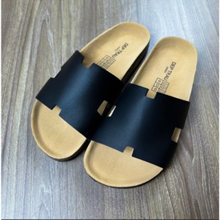 (XẢ KHO) Dép chữ H đế trấu unisex nam nữ hợp thời trang đen & trắng size 35-43 (ta12)