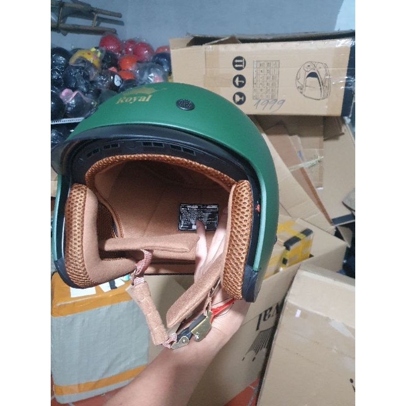 ♥️Free ship♥️ Mũ bảo hiểm 3|4 chính hãng Royal kính âm m139 xanh lính - Nón BH Royal139 âm kính dấu kính cao cấp