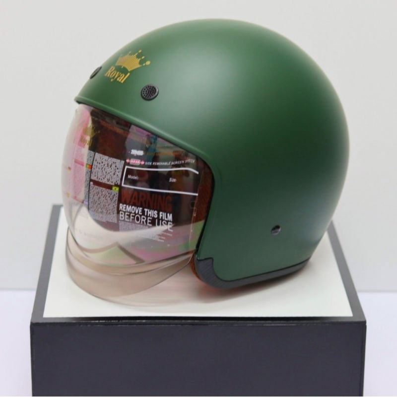 ♥️Free ship♥️ Mũ bảo hiểm 3|4 chính hãng Royal kính âm m139 xanh lính - Nón BH Royal139 âm kính dấu kính cao cấp