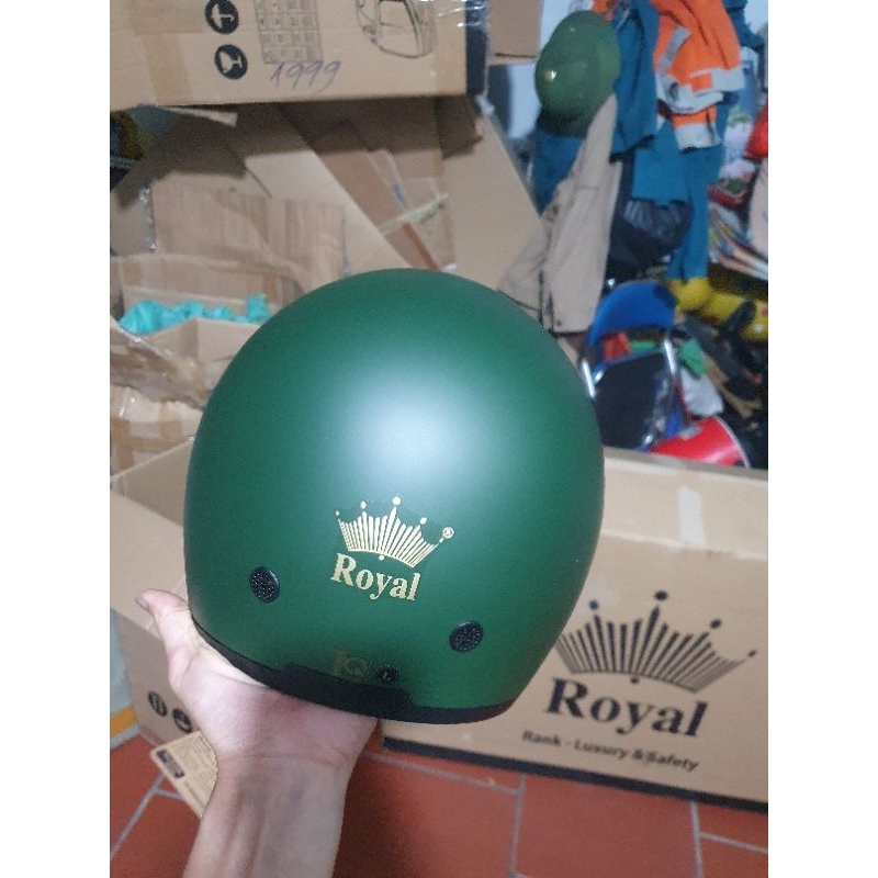 ♥️Free ship♥️ Mũ bảo hiểm 3|4 chính hãng Royal kính âm m139 xanh lính - Nón BH Royal139 âm kính dấu kính cao cấp