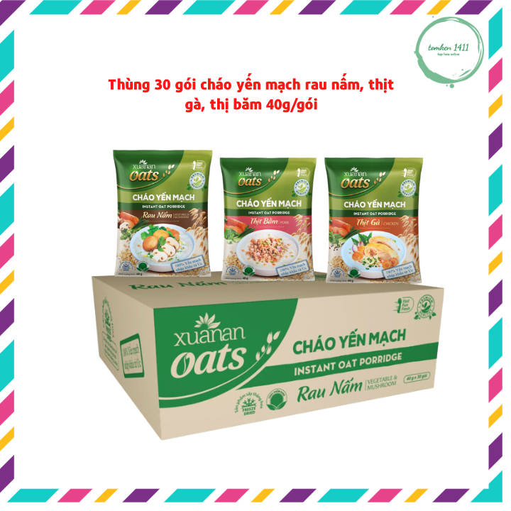 [Thùng 30 gói] Cháo yến mạch 40g