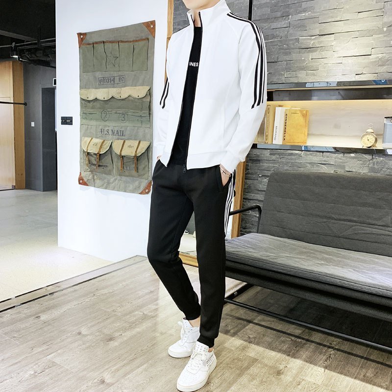 Quần áo thể thao nam co giãn chất poni dày dặn , Đồ bộ nam mùa thu đông dài tay