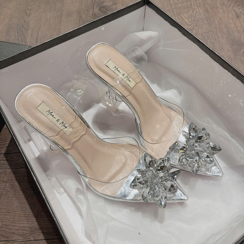 GIÀY BAL CAO GÓT LY QUAI MICA HOA PHA LÊ SANG CHẢNH