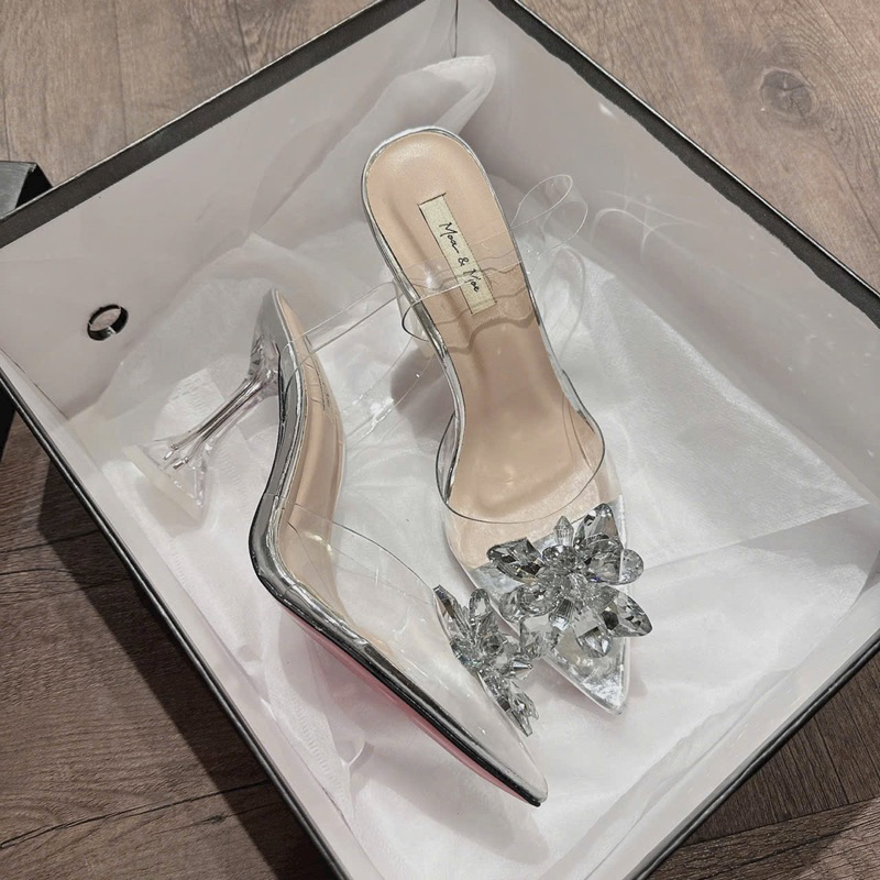 GIÀY BAL CAO GÓT LY QUAI MICA HOA PHA LÊ SANG CHẢNH