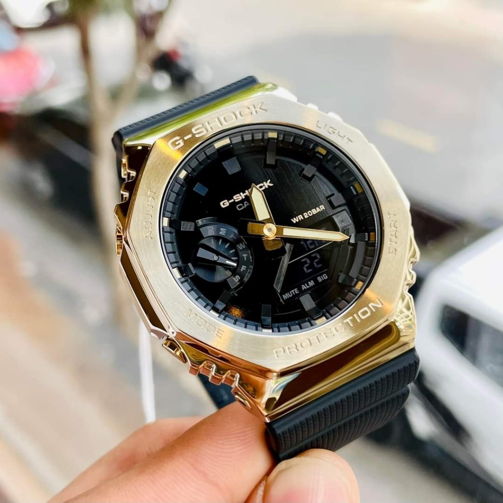 Đồng hồ Casio G-Shock kim loại mới GM-2100G-1A9 tone Vàng - Đen