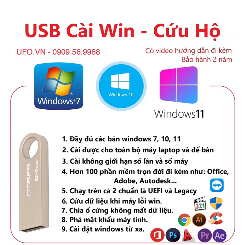 USB cài Win7-10-11 - Chỉ cần Next Next là xong