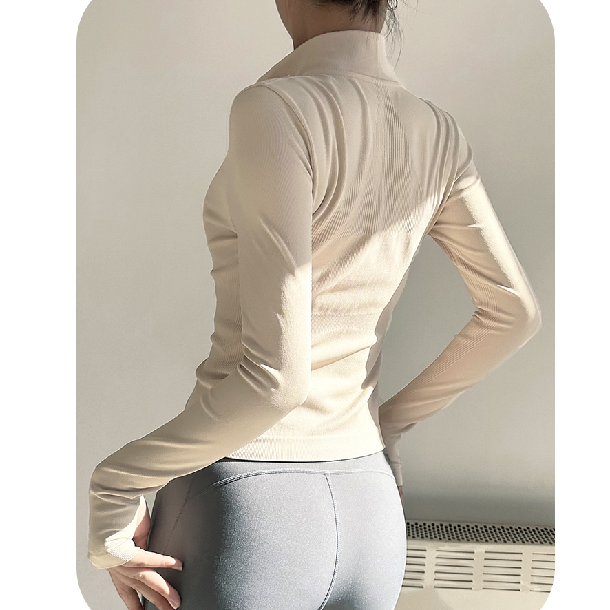 Áo Khoác Thể Thao Nữ Tập Gym, Yoga, Aerobic Ôm Body Dài Tay Co Dãn, Thoáng Khí Có Khóa Kéo EVASPORT