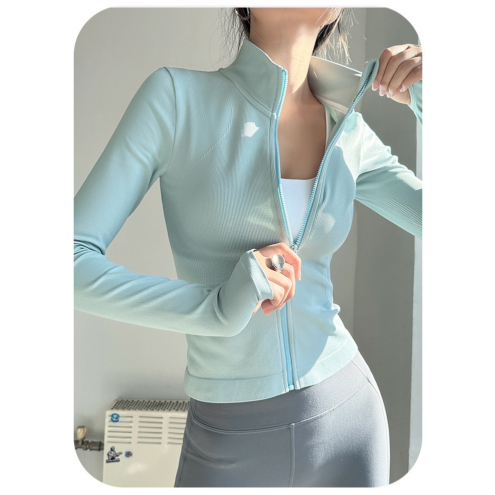 Áo Khoác Thể Thao Nữ Tập Gym, Yoga, Aerobic Ôm Body Dài Tay Co Dãn, Thoáng Khí Có Khóa Kéo EVASPORT