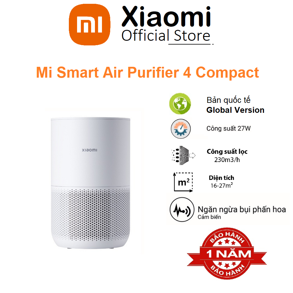 Máy lọc không khí Xiaomi Smart Air Purifier 4 Compact EU - Bảo hành 12 tháng chính hãng