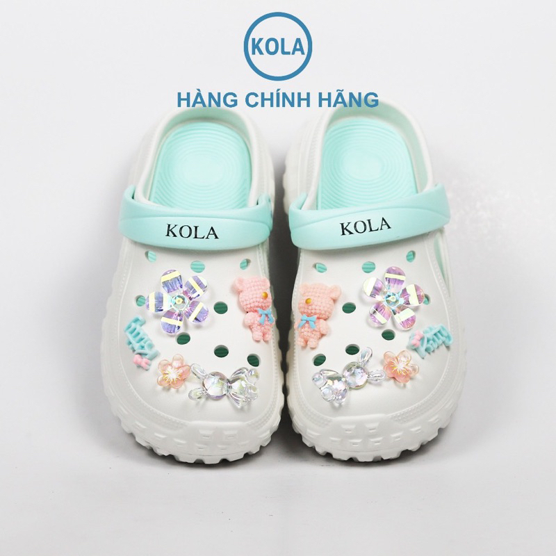 Dép Clogs sục nữ KOLA siêu nhẹ kèm sticker dễ thương có quai hậu