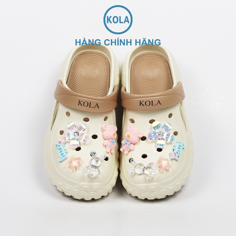 Dép Clogs sục nữ KOLA siêu nhẹ kèm sticker dễ thương có quai hậu