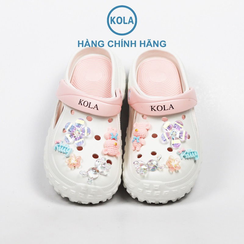 Dép Clogs sục nữ KOLA siêu nhẹ kèm sticker dễ thương có quai hậu