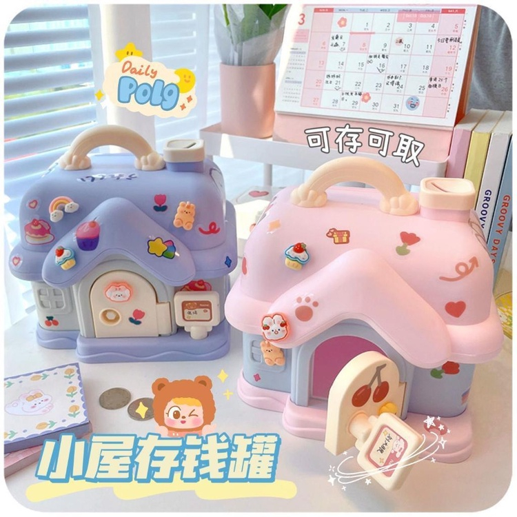 Két Sắt Tiết Kiệm Tiền Hình Ngôi Nhà - Lợn Tiết Kiệm Size To Hoạt Hình Đáng Yêu