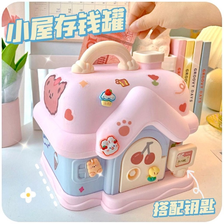 Két Sắt Tiết Kiệm Tiền Hình Ngôi Nhà - Lợn Tiết Kiệm Size To Hoạt Hình Đáng Yêu