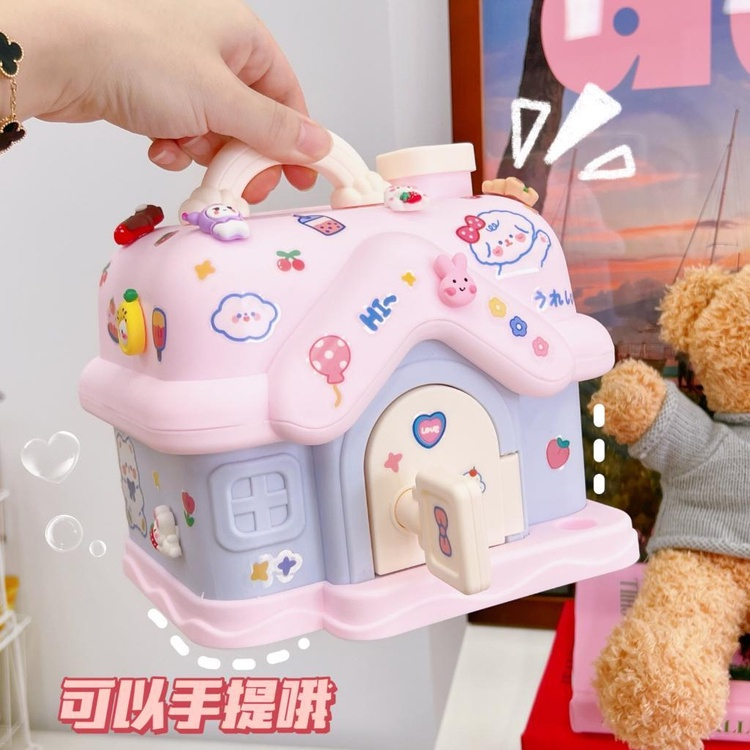 Két Sắt Tiết Kiệm Tiền Hình Ngôi Nhà - Lợn Tiết Kiệm Size To Hoạt Hình Đáng Yêu