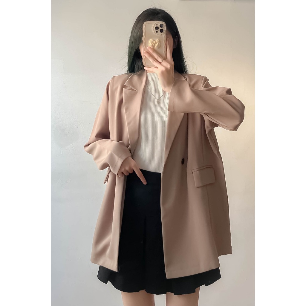 Áo khoác blazer nữ DÀI TAY form rộng  - Retrostyle - Aoblazerdaitay6082_P0/K4