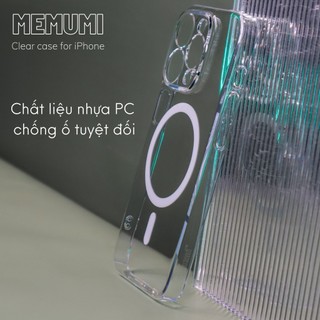 Ốp lưng memumi cho iphone 15 / 14 series - chống ố vàng, sạc không dây, bảo vệ camera