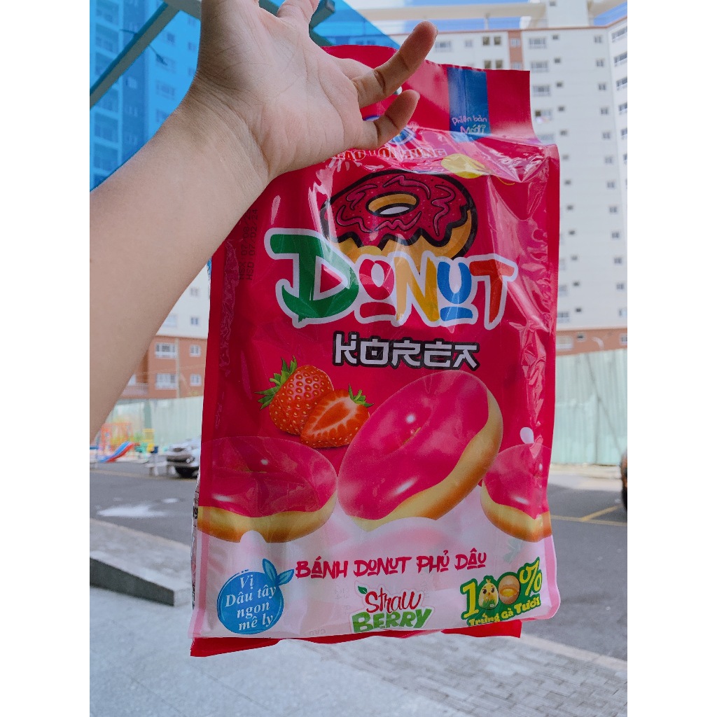 BỊCH 12 CÁI, 1 CÁI 27 GRAM,BÁNH DONUT VỊ SOCOLA VÀ VỊ DÂU CAO LỢI HƯNG, Bách Hóa Anh Thư,Bánh ăn vặt ngon và rẻ