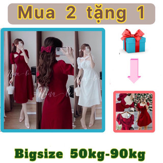 [Shop bigsize nữ 50kg-90kg] Đầm tiểu thư 565 mặc Tết 2024, đi tiệc màu đỏ, đen, trắng maxi