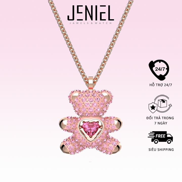 Dây chuyền Nữ Swarovski Teddy Pendant Necklace 6055 Brown Fullbox - Hàng Xuất Xịn