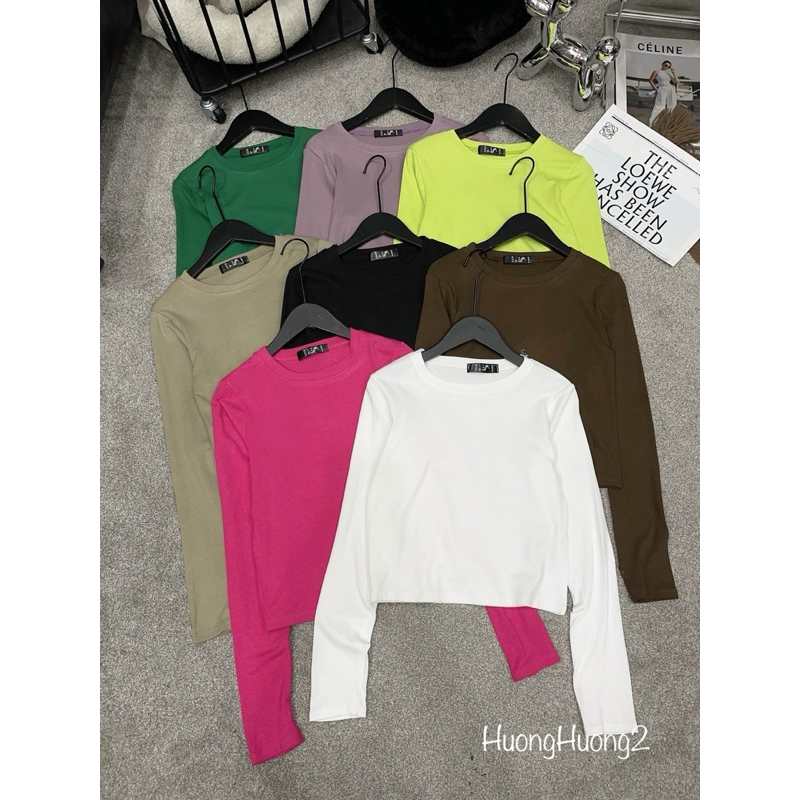 Áo Len Tăm Cổ Tròn Nhiều Màu Dài Tay Xỏ Ngón