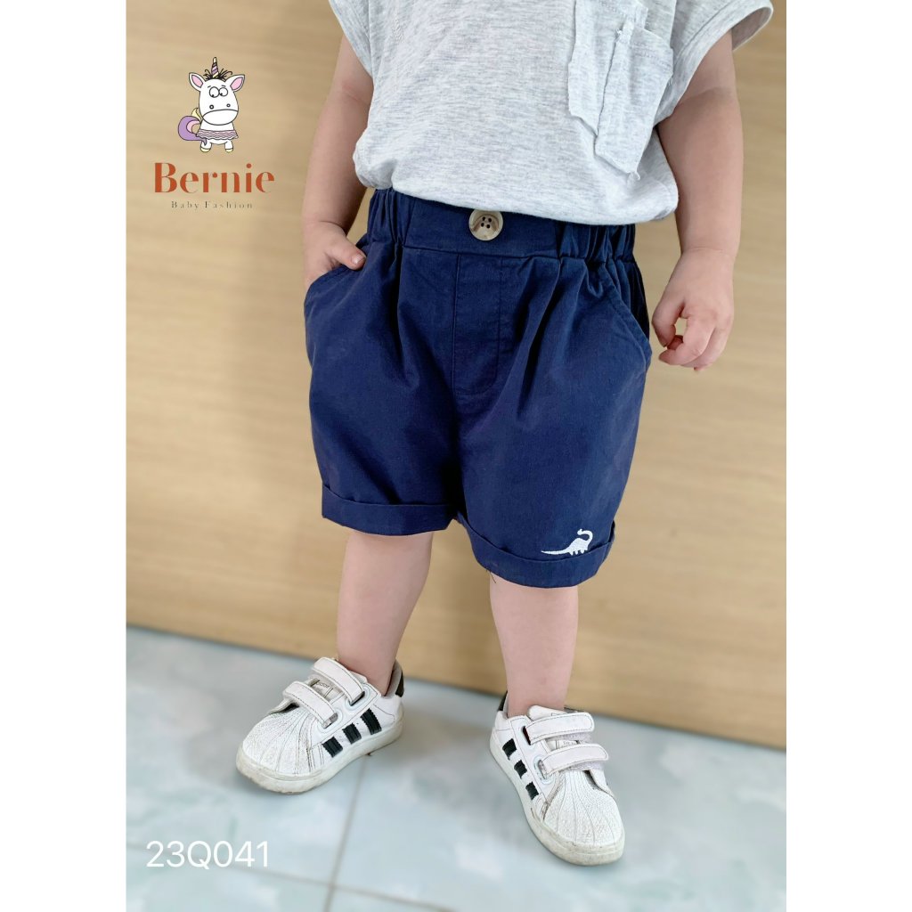 Quần đùi kaki thêu khủng long BERNIE phong cách cho bé trai đi chơi đi học BE99