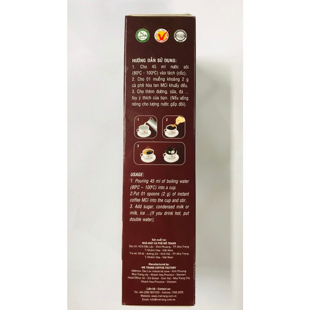 Cà phê hòa tan sấy lạnh Mê Trang 1in1 - Hộp 150gram