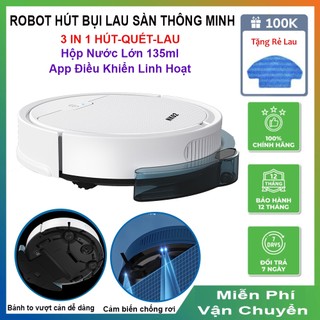 Robot hút bụi nk02 tự động thông minh - máy hút bụi lau sàn 3 trong 1 quét, hút, lau nhà, sử dụng app .