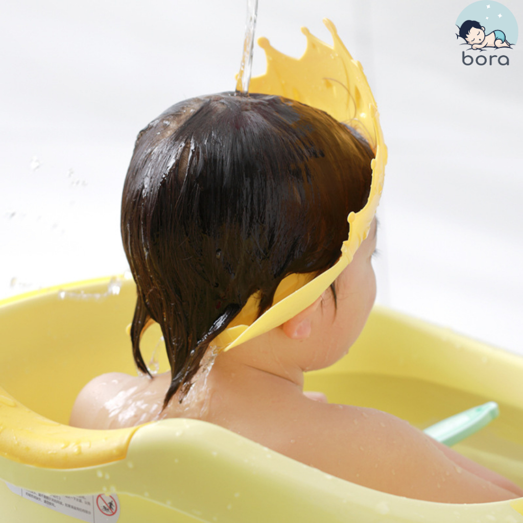 Mũ gội đầu chắn nước bảo vệ tai cho bé 0 - 6 tuổi, có thể điều chỉnh vòng đầu