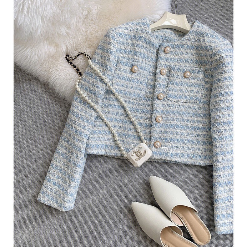 Áo khoác dạ tweed 2 lớp sang chảnh tiểu thư dự tiệc mùa đông cao cấp DELIZ STUDIO | BigBuy360 - bigbuy360.vn