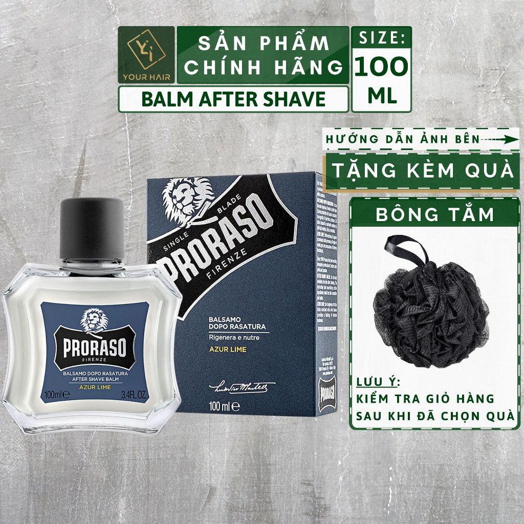 Dưỡng Da Sau Cạo Proraso Single Blade Aftershave Balm Azur Lime - 100ml