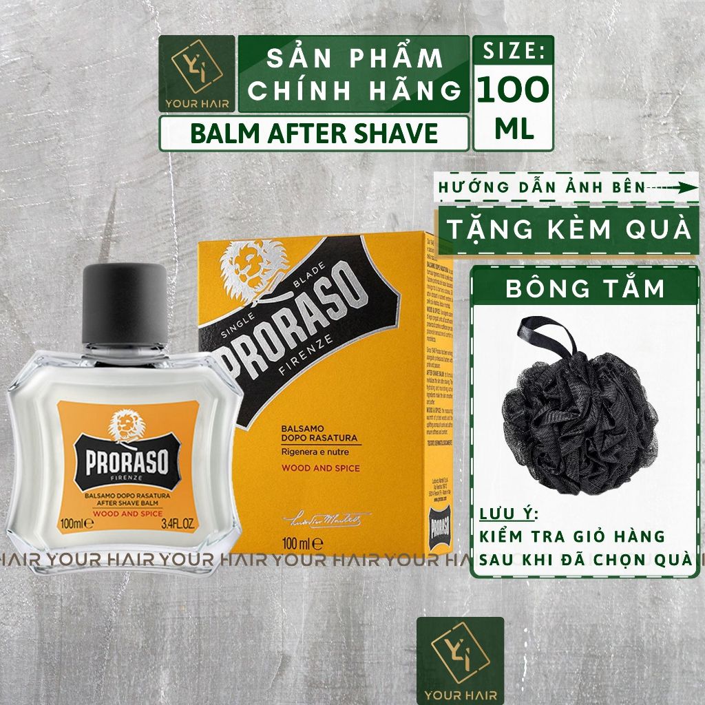 Dưỡng Da Sau Cạo Proraso Single Blade Aftershave Balm Wood & Spice - 100ml