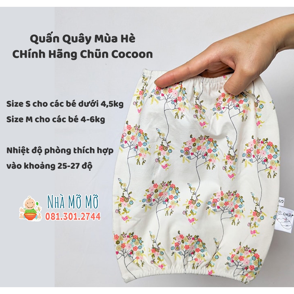 Quấn quây chính hãng Chũn Cocoon giúp bé ngủ ngon vải mùa hè Nhà Mỡ Mỡ