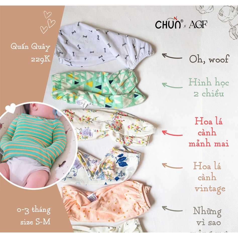 Quấn quây chính hãng Chũn Cocoon giúp bé ngủ ngon vải mùa hè Nhà Mỡ Mỡ