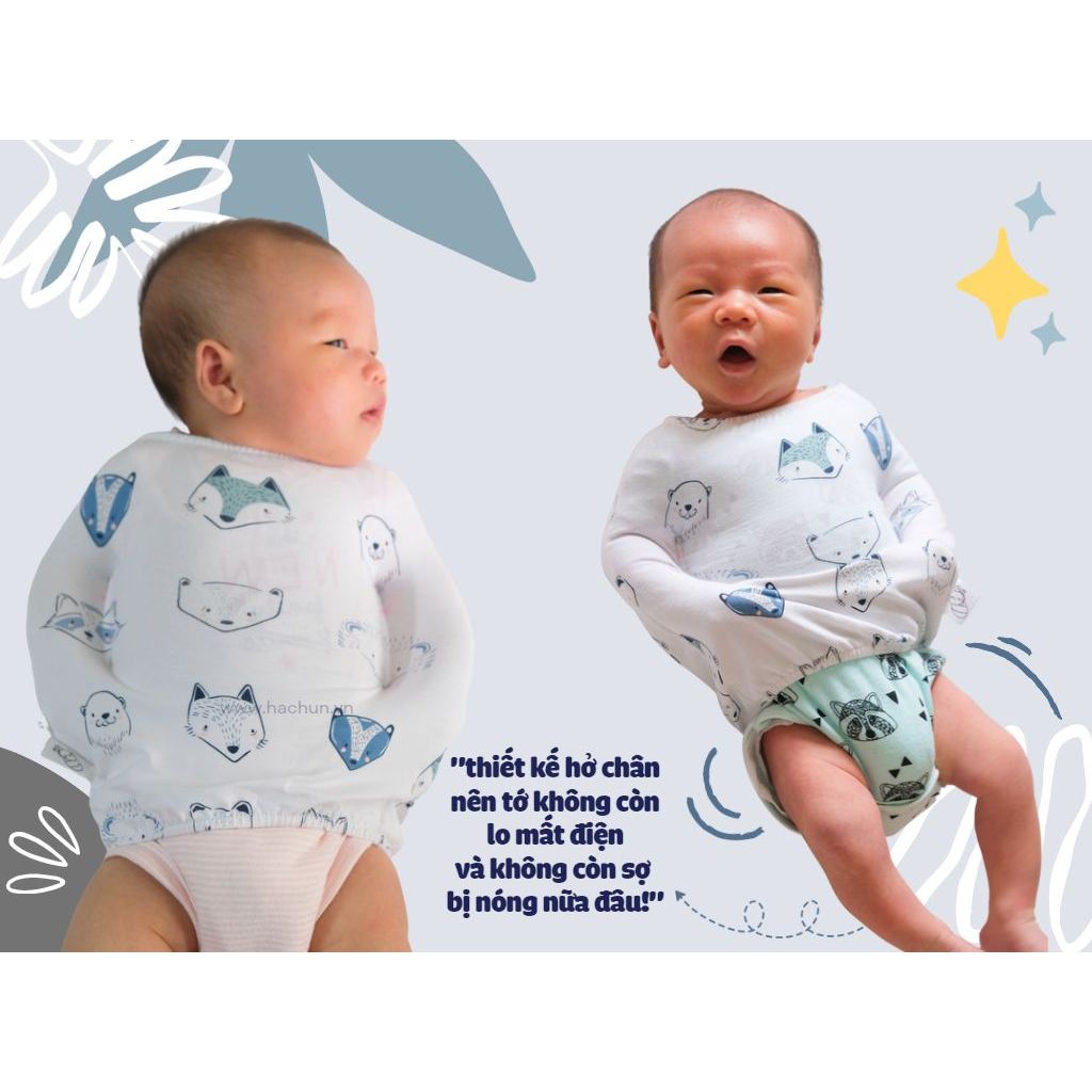 Quấn quây chính hãng Chũn Cocoon giúp bé ngủ ngon vải mùa hè Nhà Mỡ Mỡ
