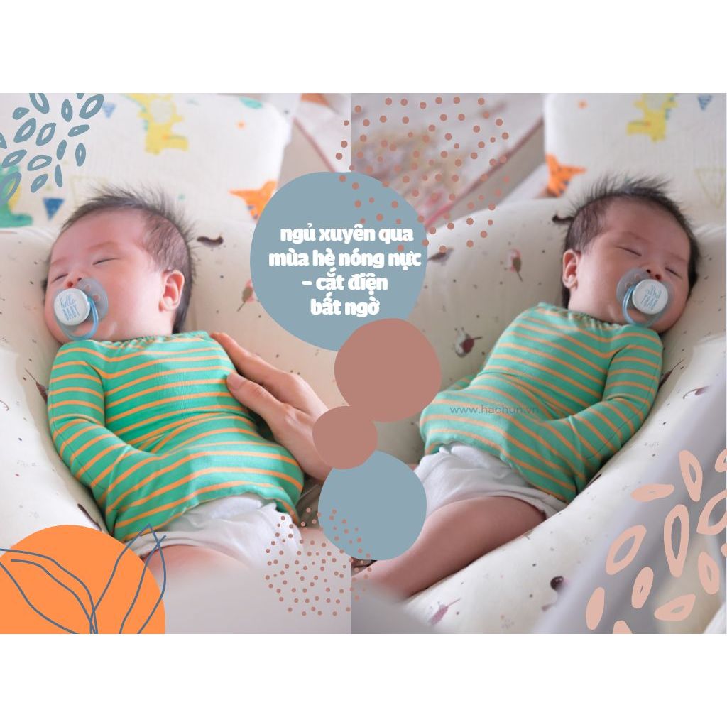 Quấn quây chính hãng Chũn Cocoon giúp bé ngủ ngon vải mùa hè Nhà Mỡ Mỡ