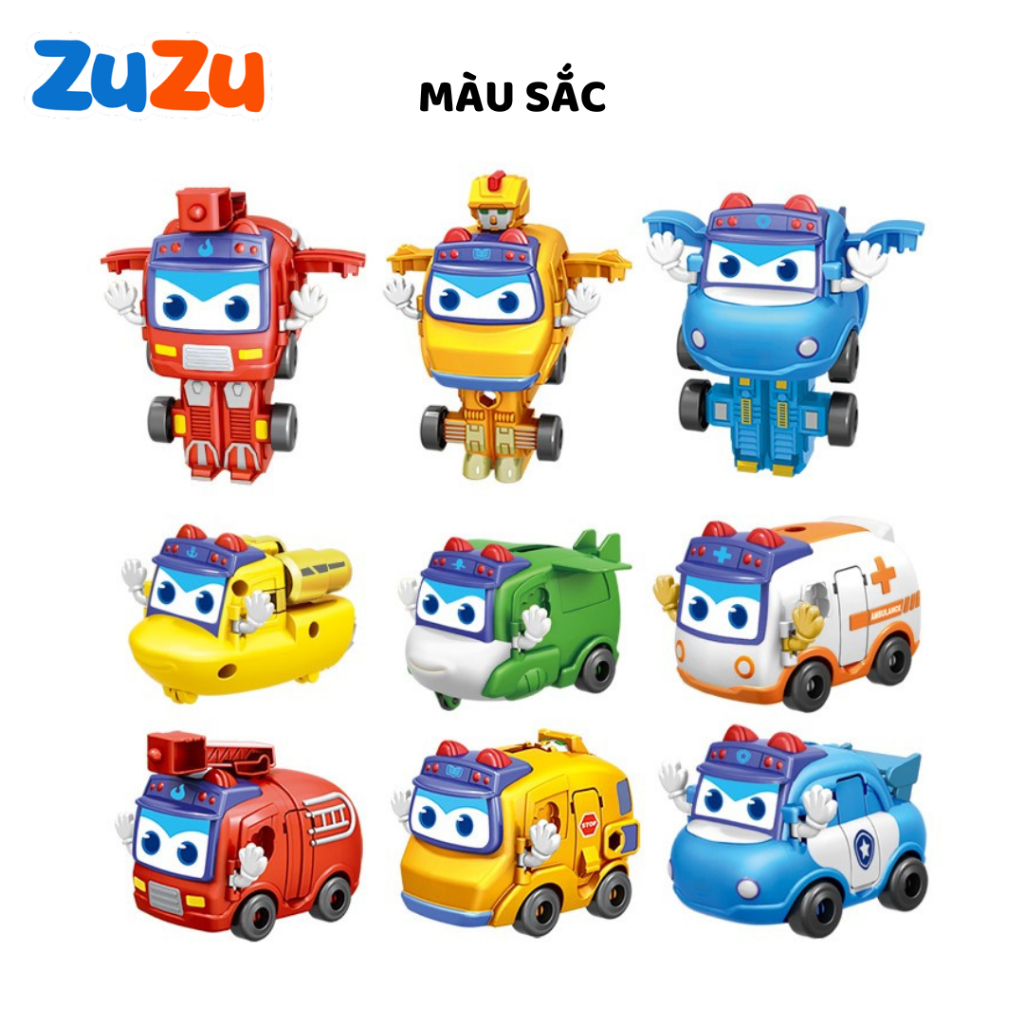 Đồ chơi xe biến hình thành robot ZuZu, đồ chơi xe buýt biến hình cho bé, quà tặng cho bé kèm hộp