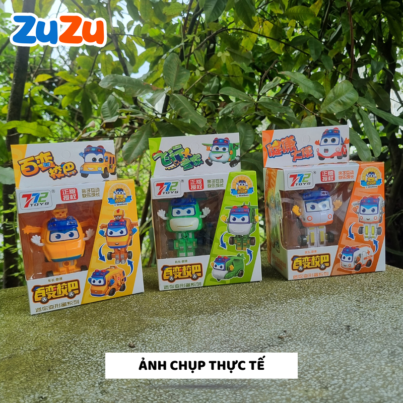 Đồ chơi xe biến hình thành robot ZuZu, đồ chơi xe buýt biến hình cho bé, quà tặng cho bé kèm hộp