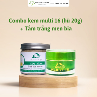 Combo kem rạn da Multi 16, bột tắm trắng tinh chất men bia giúp giảm rạn