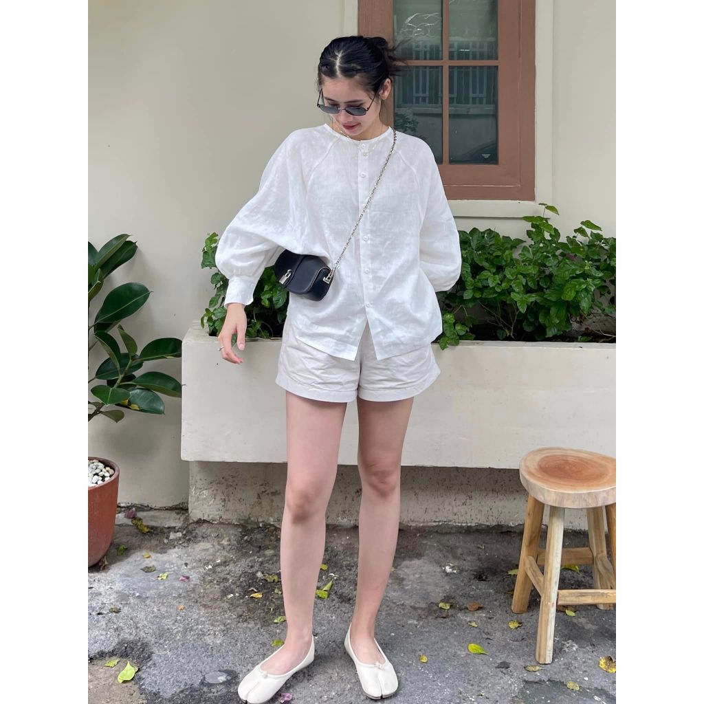 ÁO SƠ MI LINEN TƯNG PRE - FREESIZE CHICHI