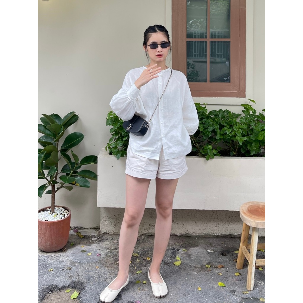 ÁO SƠ MI LINEN TƯNG PRE - FREESIZE CHICHI