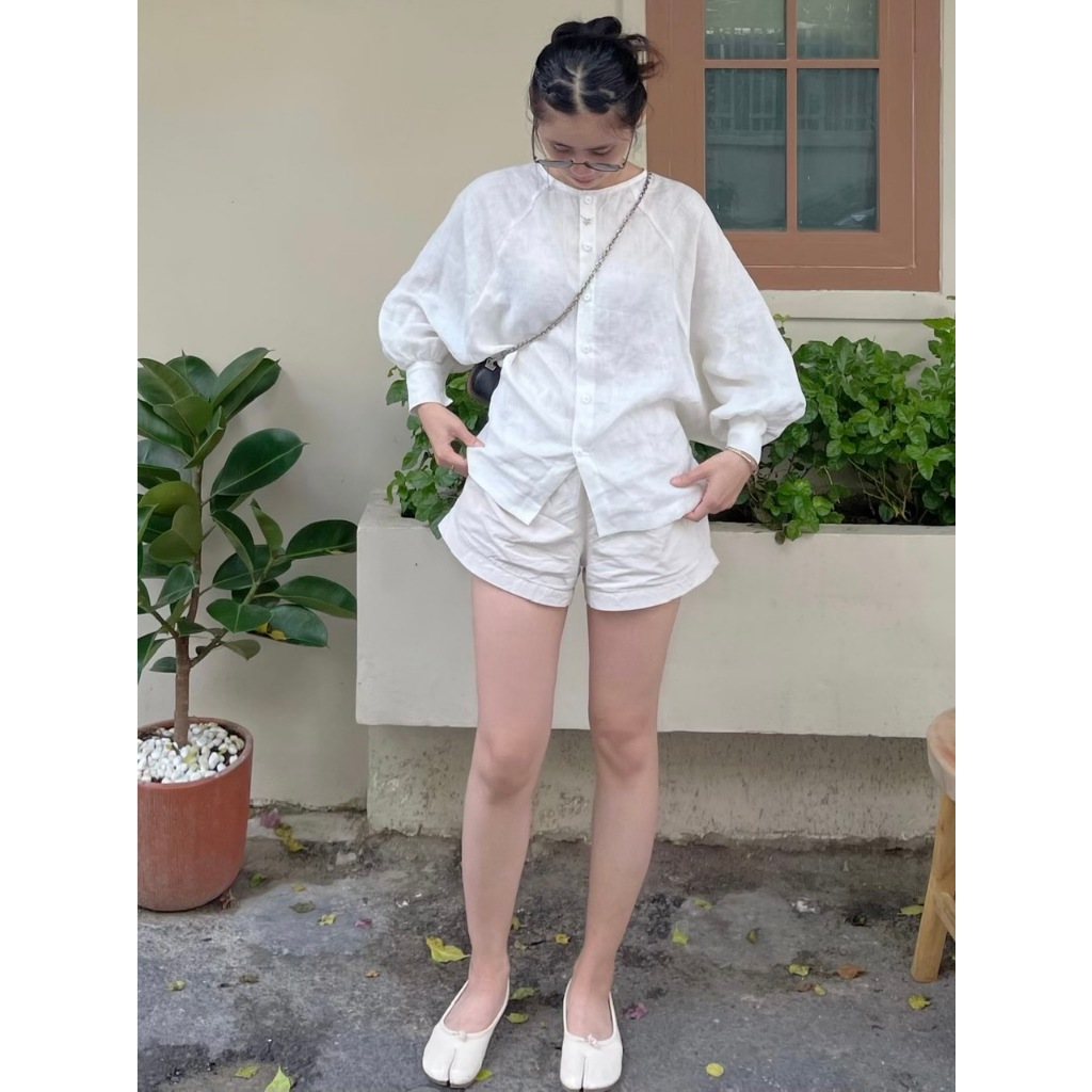 ÁO SƠ MI LINEN TƯNG PRE - FREESIZE CHICHI
