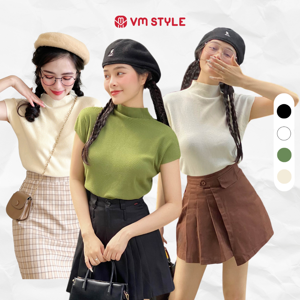 Áo len nữ VMSTYLE sát nách cổ lọ trơn nhiều màu thời trang thu đông 1923 - ALU00104