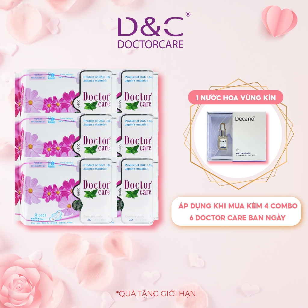 Băng vệ sinh thảo dược D&C Doctor Care ban ngày 24cm Combo 6 gói