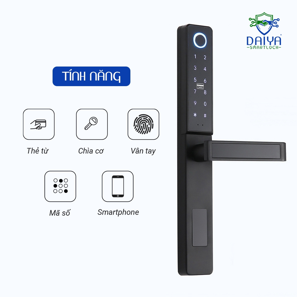 Khóa thông minh DAIYA SMART LOCK ND08 chống thấm nước mở khóa vân tay siêu nhanh, siêu nhạy
