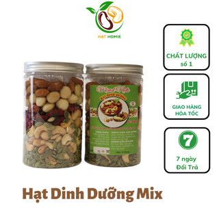 Hạt dinh dưỡng mix 5 loại hạt cao cấp - hạnh nhân, hạt điều, macca, óc chó, bí xanh 500gr