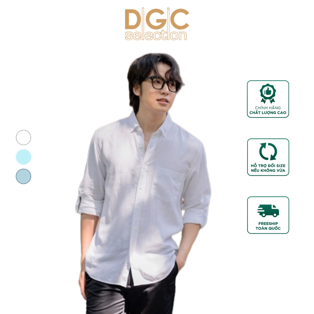 Áo sơ mi dài tay nam DGCs - Vải linen cao cấp, nhẹ & mát - SASDBC01M