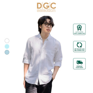 Áo sơ mi dài tay nam dgcs - vải linen cao cấp, nhẹ & mát - sasdbc01m